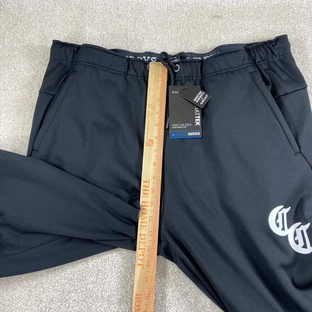 NWT Ariat Compton Cowboys Joggers Mens XL Black Cold Series Fleece Sweatpants